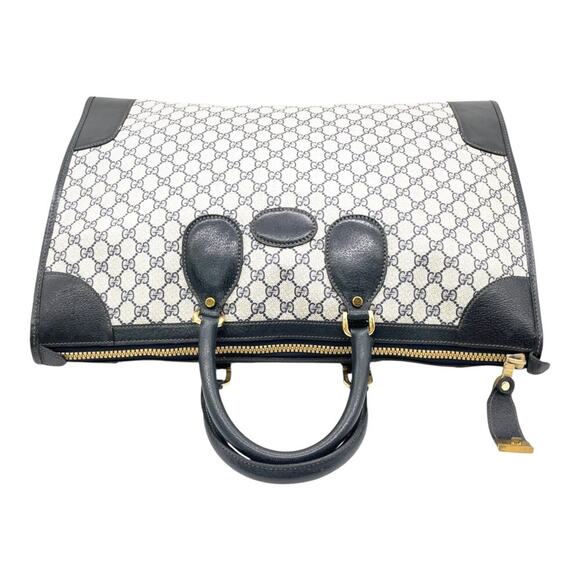 Gucci GG Supreme Vintage PVC  Leather Navy Boston Large Travel Weekender Bag - Picture 5 of 16